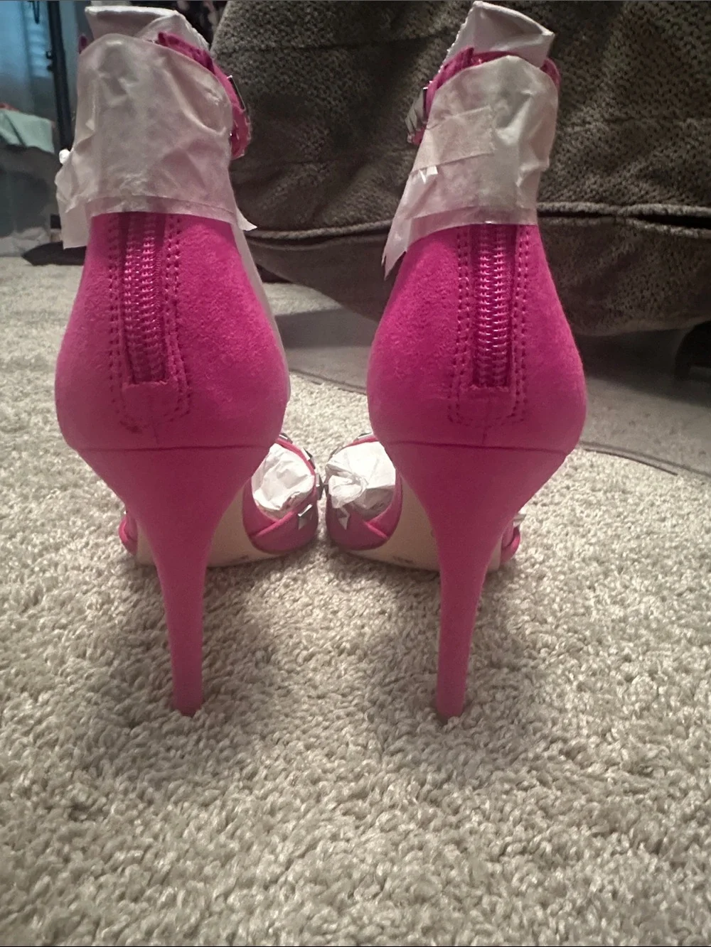 Jessica Simpson Magenta Suede  Studded Pointed-Toe Ankle-Strap Heels NWOB
